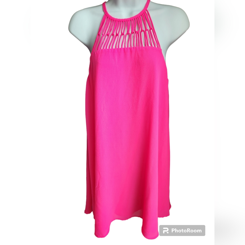 Lulu’s Tell Me Hot Pink Swing Dress S